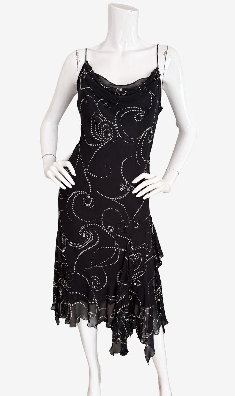 Papillon Vintage Y2K 90s Dress Fairy Whimigoth Asymmetric Cowl Bias Slip Small